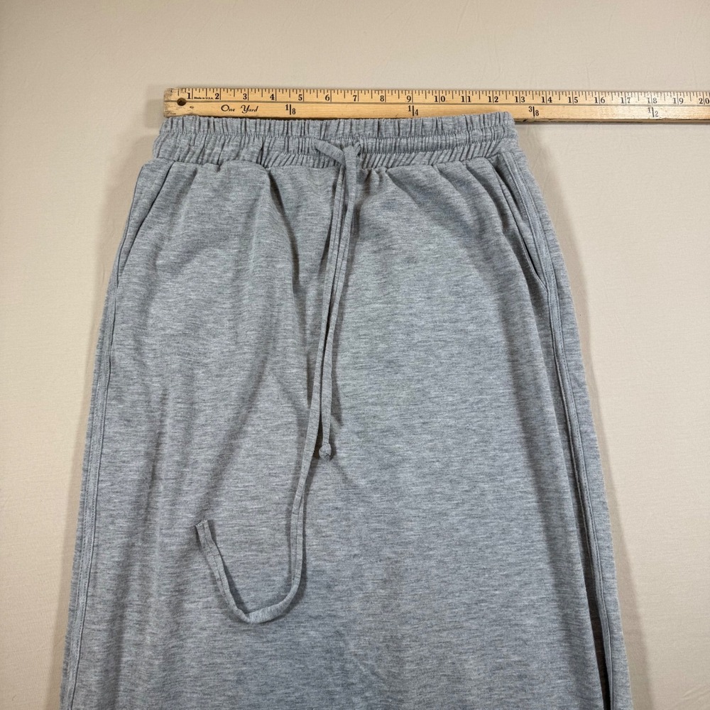 Three Bird Nest Gray Heathered Maxi Skirt Small Drawstring Side Slit MS6879